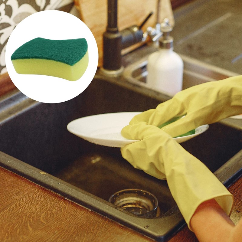 Sponge Individually Wrapped，24 PCS Dishwashing Sponge Scouring Pad Kitchen Dishcloth