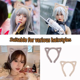 Cat Ear Headbands for Girls Womens Hair Band Cosplay Hair Accessories Festival Christmas Party Headbands Holiday Ears Headband Hairband for Washing Face Cute Cat Ears Costume Animal Headband for Women