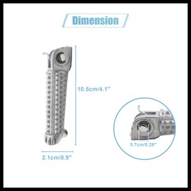 Hihaha 1 Pair 7mm Aluminium Alloy Motorcycle Footrest Footpeg Foot Rest Peg Bike Bicycle Cycling Silver Tone for Yamaha Durable Material