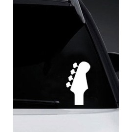 Bass Guitar Headstock Music Rock - Vinyl Decal Outdoor Weatherproof - Select Size
