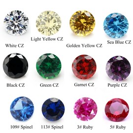 Tiny Small Size Round Brilliant CZ Gemstone Synthetic 1.0-3.0mm Cubic Zirconia Loose Stones Red Blue Color Spinel Ruby Gems For Jewelry Setting (5# Ruby, 3.0mm 100pcs)