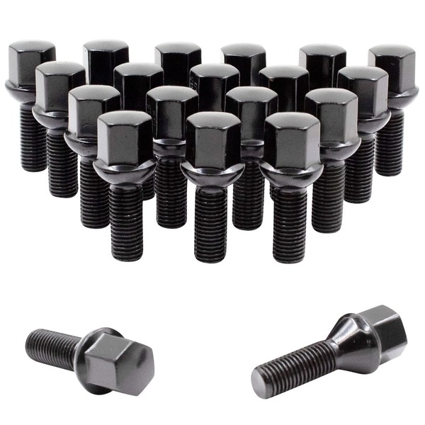 Wheel Accessories Parts Set of 20 Black 14x1.5 Lug Bolts