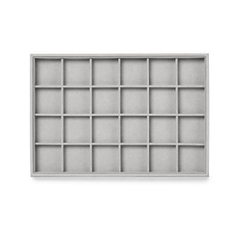 Oirlv Grey Microfibre Stackable Jewellery Trays 24 Grids Jewellery Display Tray Trinket Earring Ring Organiser Tray