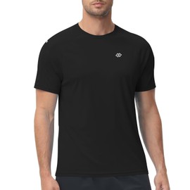MoFiz UV Shirt Men's Water Swimming Shirt Swimming T-Shirt for Surfing Quick Drying Rash Guard Hiking Functional Shirt, black, XXL