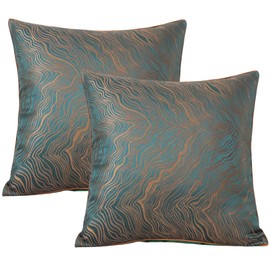 Traziewell Cushion Covers Uk Green 2 Pack Polyester Cushion Cover 45 x 45 Square Pillow Cases Soft Decorative Pillowcase 18x18 for Modern Sofa Home Decoration 00610