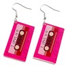 Colorful 70'S 80'S Cassette Tape Resin Acrylic Dangle Earrings for