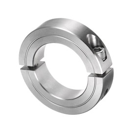 sourcing map Double Split Clamp-On Shaft Collar for 1-1/2" Shaft, Two-Piece Clamping Collar, 2-3/8" OD, 9/16" Width, 304 Stainless Steel Axle Collar Clamp, Set Screw Style