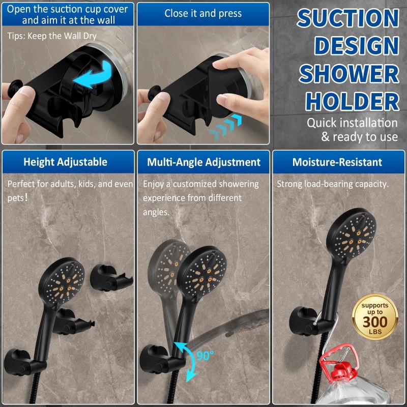 Luxsego Dual Rain Shower Head with Handheld Spray Combo, 8.8