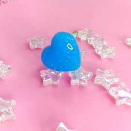 Holley Tea Time Blue Heart Ring Resin Kawaii, Accessory, Pastel, Cute, Harajuku, Cutecore