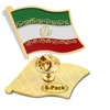 6/Pcs Iran Flag Pins Bulk - Metal Iranian Lapel Pin
