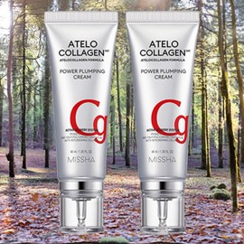 Missha Skin Condition Improvement, Skin Softening, Skin Moisturizing Atello Collagen 500 Powerful Lumping Cream, 2 x 40ml / 미샤 피부상태개선 피부유연 피부보습 아텔로 콜라겐 500 파워풀럼핑 크림 2개 40ml