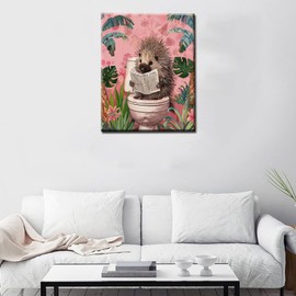 Tucocoo Paint by Numbers for Adults, Oil Painting Kit on Canvas with Brushes and Acrylic Pigment, Funny Animals on Toilet, Bathroom Picture for Home Decoration, 40 x 50 cm (Frameless)