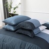 Navy Blue Striped Comforter Set King Size 7 Pieces Navy