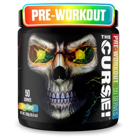 JNX SPORTS The Curse Pre Workout Powder for Men  Women, Caffeine, Beta-Alanine, Creatine, L-Citrulline, 50 Servings, Sour Candy Flavor  Boost Energy, 