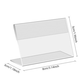 testyu Pack of 30 Table Stands Roof Shape, 8 x 5 cm Table Stand, Slanted Business Card Display for Office, Shop, Supermarket, Promotions, Restaurants, Transparent