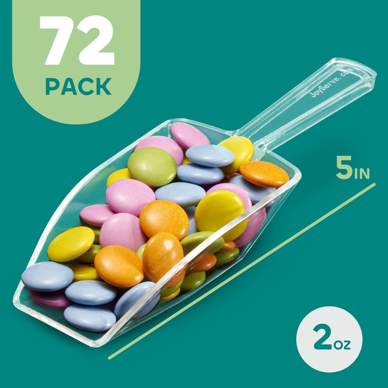 72-Mini Clear Acrylic Plastic Scoops for Candy - Ice Cream