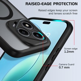 DOMAVER Case for Honor 400 Lite 5G Supports Wireless Charging Shockproof Matte Cover Anti-Yellowing Cover Slim Frosted Matte Case for Honor 400 Lite, Black