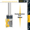 Solid Carbide Spiral Flush Trim Router Bits, 2+2 Compression Flutes,