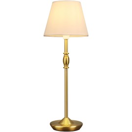 PSDSSHIIS Cordless Table Lamp Portable Small LED Touch Lamp with Dimmer, 18" 2700K Rechargeable Battery Light for Bedside, Dining Room, Bedroom Lamp, Patio, Bar, Night Light, Bathroom (Antique Brass)