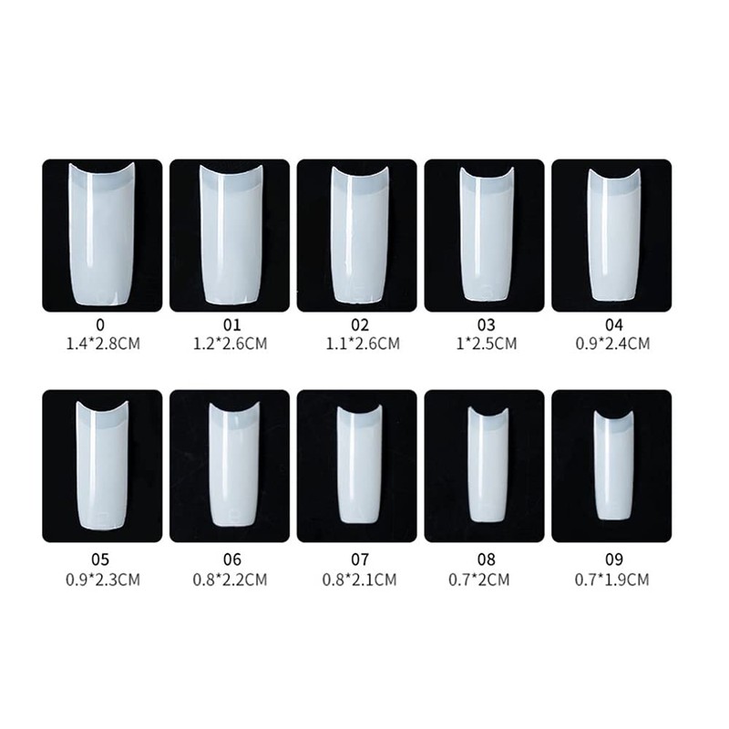 ANCLLO 100PCS Clear Gel Nail Mold Full Cover Dual Nail