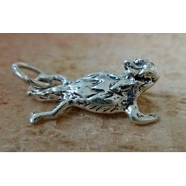 Wholesale Charms Sterling Silver 3D 15x10x6mm Texas Horned Toad Frog Charm