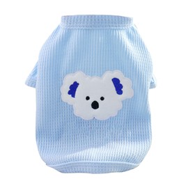 Puppy Clothes Breathable Skin Friendly Small Dog Clothing Easy to Clean Keep Warm Cat Clothes for Teddy Bichons Schnauzers Blue L