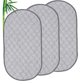 Nicoone Waterproof Changing Mat Liners Quilted,3PCS Bamboo Terry Surface Diaper Changing Pad Liner,Washable Reusable Diaper Changing Liners for Home Outdoor Travel