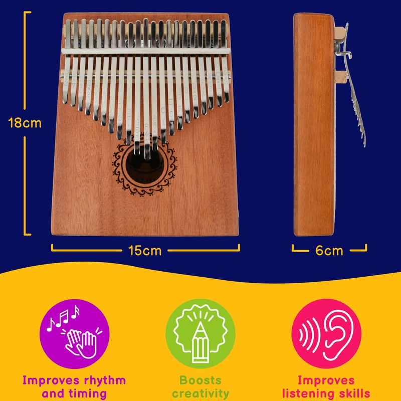 A-Star 21 Key Kalimba Thumb Piano with Mahogany Body -