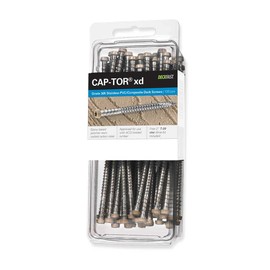 Starborn Cap-Tor xd Screws for PVC & Composite Decking - 100 Count - Gray - 305 Stainless Steel - #10 X 2-1/2"