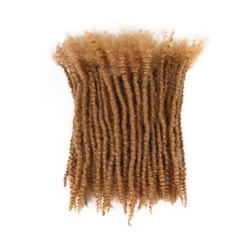 Orientdreads Human Textured Loc Extensions 0.4cm Loc Extension Human Hair,Natural Curly Hair,Full Handmade (8in 0.6cm 40 strands) 27)