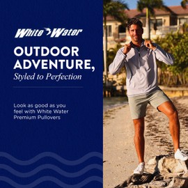 White Water New Harbor Quarter Zip Pullover for Men - Grey Large