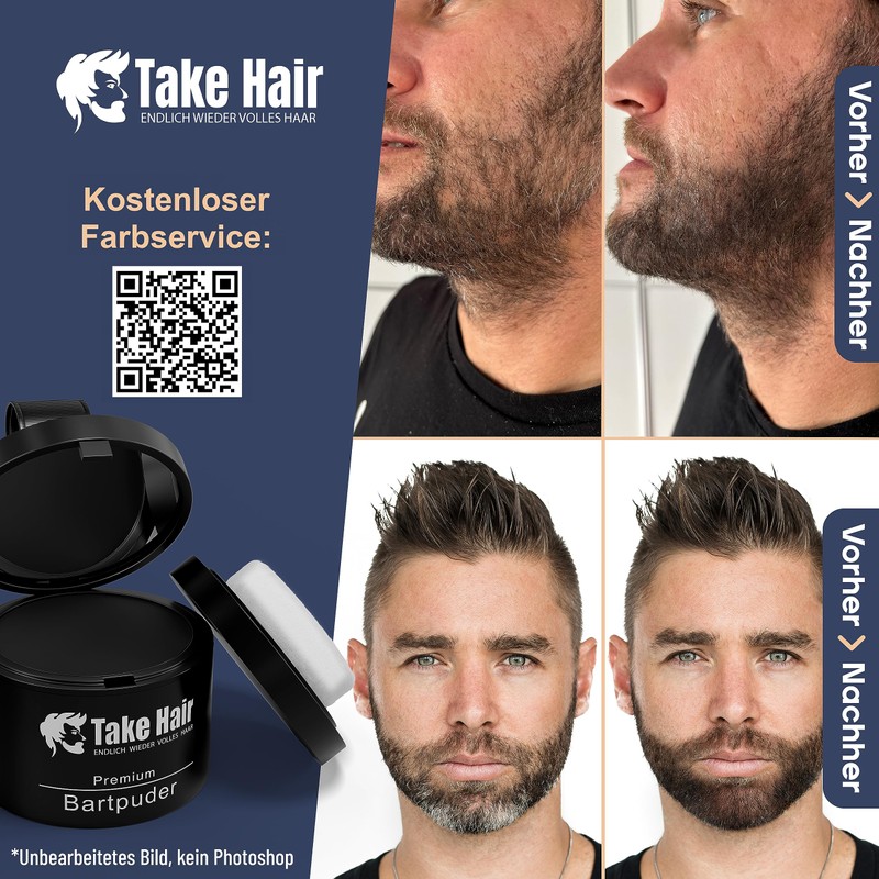Take Hair Beard Dye, 100% Waterproof, 4 g Beard Powder