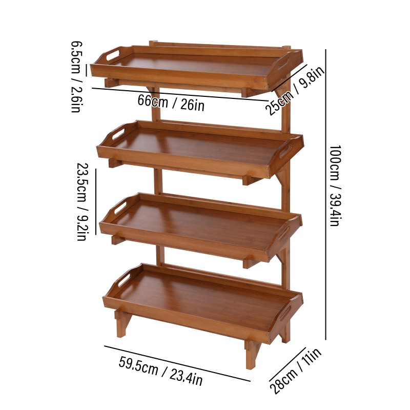 TBvechi Floor Standing Rack 4-Tier Pull-Out kitchen Fruit Vegetable Storage