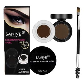 Saniye Sombra y Gel Pomada Para Cejas Cepillo Incluido Long Lasting 24 Hrs (01 Soft Brown)