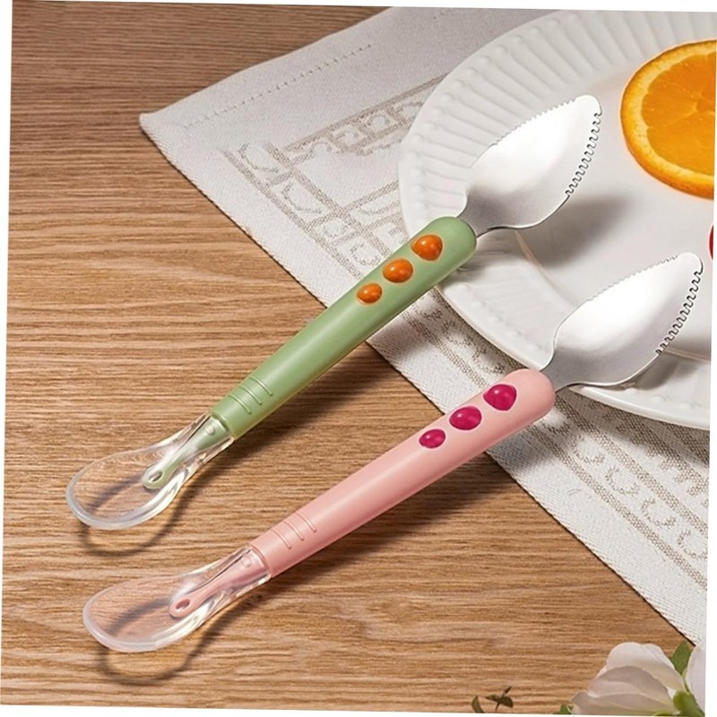 Zerodeko 2 Piezas Raspador Cuchara de Silicona para Bebes Cuchara