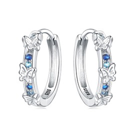 CYMYSS Earrings 925 Silver Hoop Earrings Silver 925 Silver Earrings Women's 925 Small Hoop Earrings Silver 925 Sterling Silver Earrings Hoop Earrings Earrings for Women, Sterling Silver, No Gemstone