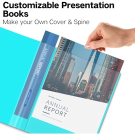 Dunwell Presentation Binder 12-Pocket, Displays 24 Pages, 8.5x11 Portfolio Binder with Plastic Sleeves, Storage and Organizer for Documents, Certificates, Projects, Photos (3 Pack, Aqua)