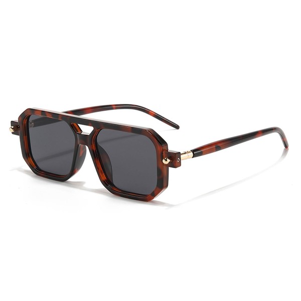LJCZKA Retro 70s Square Flat Pilot Sunglasses for Women Men
