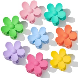 ZOONAI 8Pcs Flower Hair Claw Clips for Women Girls, Cute Flower Hair Barrettes Accessories (B, One Size)