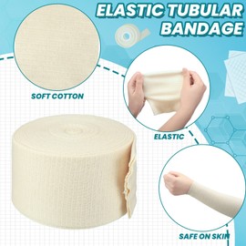Tondiamo Tondiamo Cotton Tubular Stockinette Gauze Roll Tubular Arm Stocking Elastic Leg Stockinette Tubing Compression Tube Sleeve Bandage for Cast Plaster Comfort Wear Sweat Absorbent (4 Inch X 11 Yard)