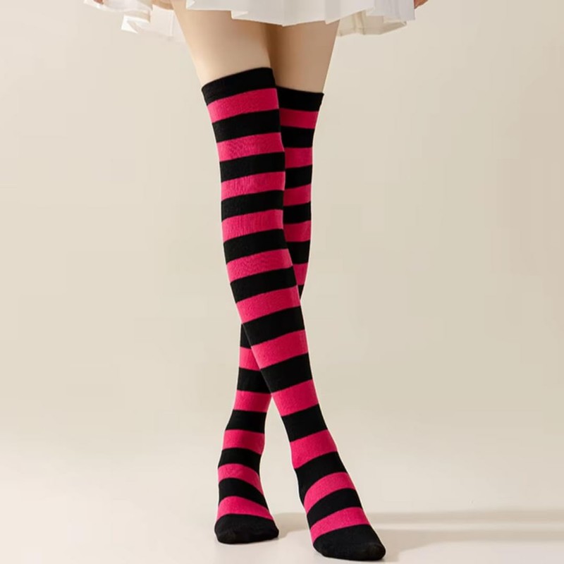 NOPNOP Striped Knee High Socks, 47 Patterns Available, Striped Over