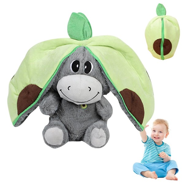 KBIBCK Sleeping Plush Donkey, Breathing Cuddly Toy Ese (Avocado)