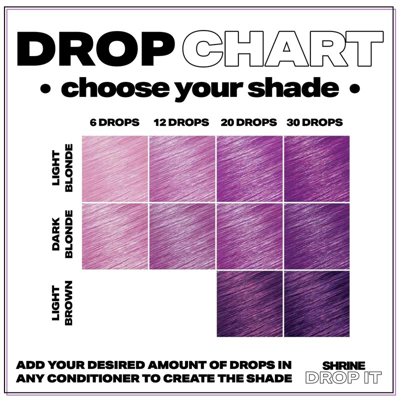 SHRINE Drop It Semi-Permanent Hair Dye Drops, Purple, 20 ml