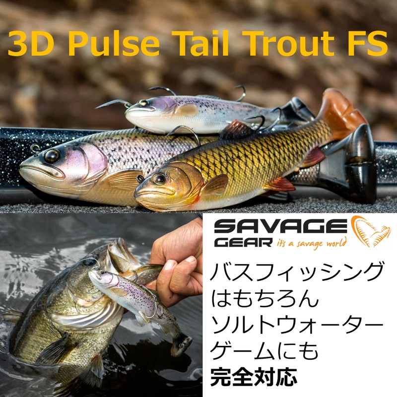 Savage Gear (サベージギア) 3Dパルステールトラウト 10インチ ファストシンキング コカニートラウト 3DPulsetail Trout 10IN