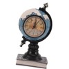Globe Clock Decorative Desk Ornament Resin World Map Clock with