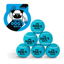 The Little Dog's Balls - Dog Tennis Balls, Small, Blue, Pack of 6