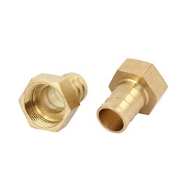 sourcingmap 3/4BSP Female Thread 19mm Hose Barb Brass Tubing Coupler Connector Fitting 2pcs