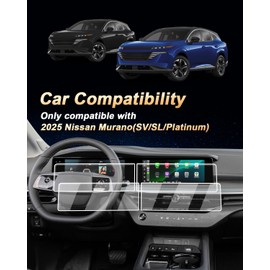 ECOZEN 2025 Nissan Murano Screen Protector - For 2025 Nissan Murano 12.3-Inch Navigation + 12.3-Inch Information Display Screen - 4 Pcs Nano Film 2025 Murano(SV/SL/Platinum) Accessories