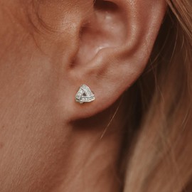 CHIC & ARTSY Love Knot Stud Earrings for Women 925 Sterling Silver Screw Back CZ Earrings Hypoallergenic Cubic Zirconia Earrings for Gift for Her (White)