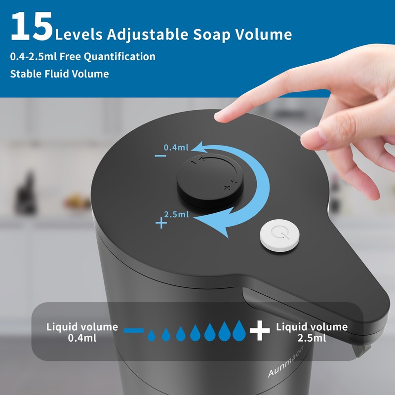 Automatic Electric Soap Dispenser for Kitchen, Black Soap Dispenser